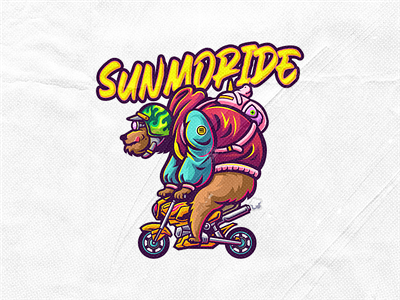 SUNMORIDE bear illustration biker biker cartoon biker t shirt cartoon cartoon bear cartoon mascot logo mascot ride t shirt design