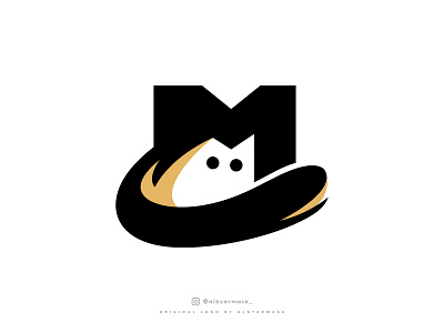 Letter M Cat logo adorable animation brand branding cat cat design cat logo cute design design design concept funny graphic design hidden identity kettering kids logo studio