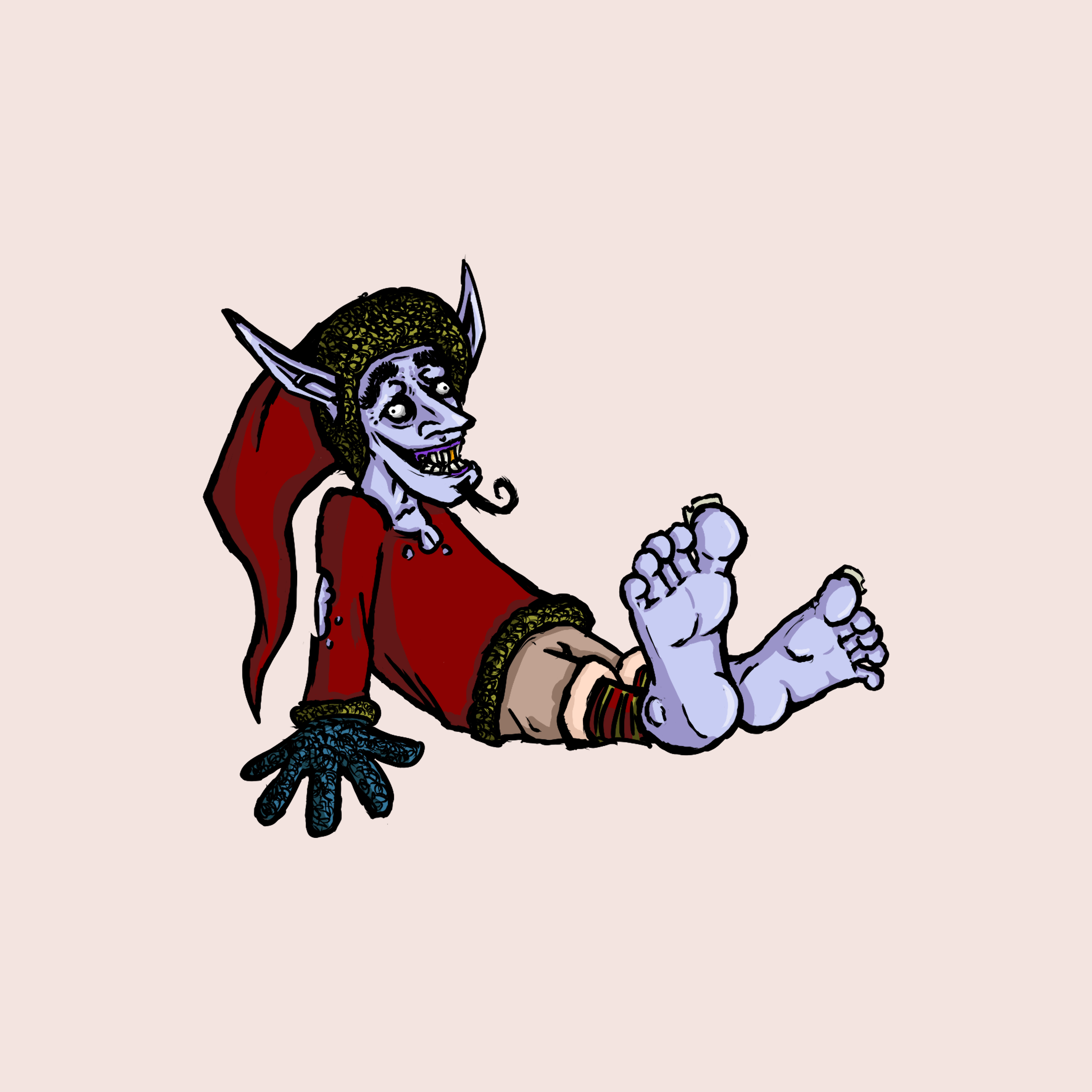 Nasty Elf art christmas clip studio drawing elf evil illustration