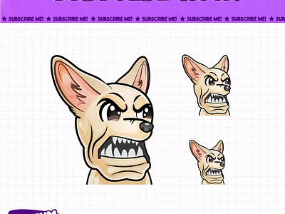 Fennec Fox Character With a SMOrc chibi design discord emotes facebook emotes fox graphic design hachiko illustration logo loyalty badges smorc sub badges sub emotes twitch emotes white fox youtube emotes