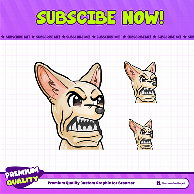 Fennec Fox Character With a SMOrc chibi design discord emotes facebook emotes fox graphic design hachiko illustration logo loyalty badges smorc sub badges sub emotes twitch emotes white fox youtube emotes