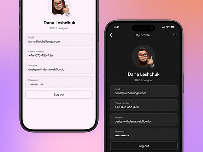 Profile view UI app design app ui profile settings ui