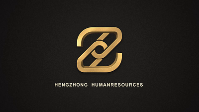 Logo of Hengzhong HR branding golden graphic design hr humanresources logo vi