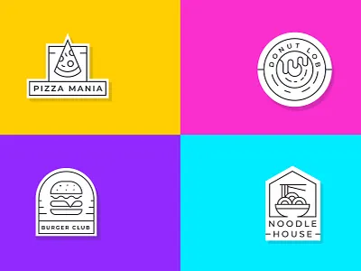 Minimalist Colorful Badge Logos! animation branding graphic design logo