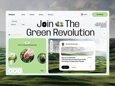 Agriculture website - Reboisaxi agriculture argo tech biotech design energy farmer green energy green energy web grow healthy hero section organic plant revolution ui user interface ux web design website