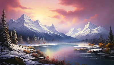 Alaskan landscape 3d ai animation landscape motion graphics