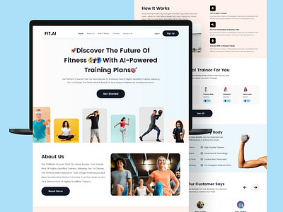 AI-Powered Online Fitness Website UI UX Design 2024 2024 trend ui 2025 design ai fitness website best design trend ui figma designer figma website fitness landing page ui fitness web ui fitness website ui modern online fitness website top trending ui design ui ui ux designer ux web ui website ui