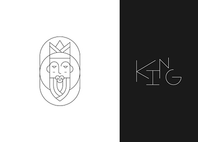 Line Art King Logo Design! branding graphic design logo