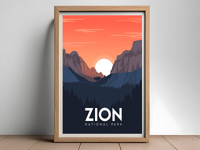 Zion National Park Travel Poster Design baraqahit discoverzion explorezion illustration natureinzion travel poster zionadventures zionmagic zionscapes zionserenity zionunleashed zionvibes zionwonders