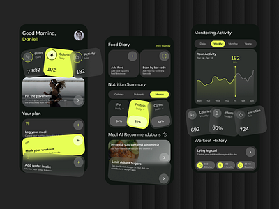 Health and Fitness Tracking Mobile App UI/UX Design | Masterly branding design fitness fitness tracker graphic design healthcare logo mobile app mobile design sport ui uiux ux vector