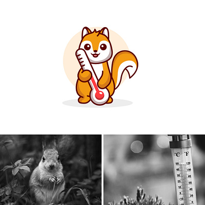 Squirrel & Thermometer Creative Logo Design! branding graphic design logo