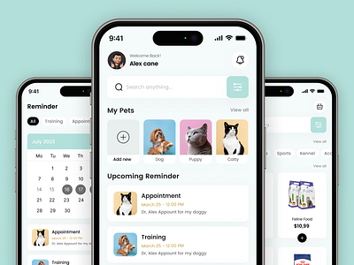 Wellness or Pet Care and Health Mobile App UI UX Design 2024 trending ui figma figma app designer mobile app design mobile app ui pet app ui pet care app pet care app design pet reminder app pet store app pets health app pets social media app pets store app store app ui ui ux design ui ux designer ux designer wellness wellness app wellness app ui