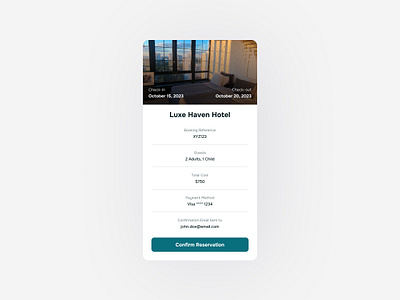 Daily UI Challenge | Confirm Reservation auto layout confirm reservation daily ui daily ui 54 daily ui challenge design figma figma auto layout ui ui design