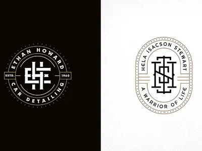 Retro/Vintage Monogram Badge Logo Designs! branding graphic design logo