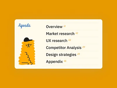 Table of content - Layout exploration agenda cat exploration layout pet design presentation table of content ui ui design ux