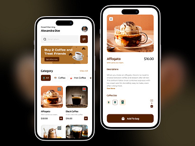 coffee service app design branding graphic design logo motion graphics ui