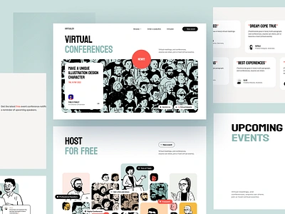 Virtual Conferences Landing Page branding conference creative design graphic design illustration landing page typography ui ux virtual conference web web ui website wen design