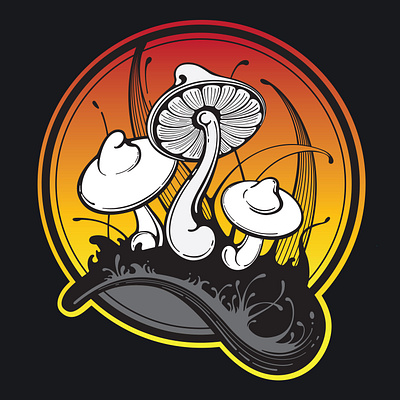 easy mushrooms contrast drawing graphic illustration mushroom stylised stylized swash vector vector illustration