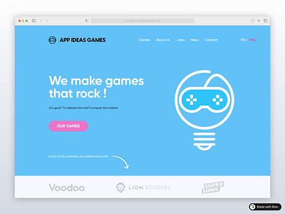 Game Dev Company Website animation graphic design landing landing page web design website