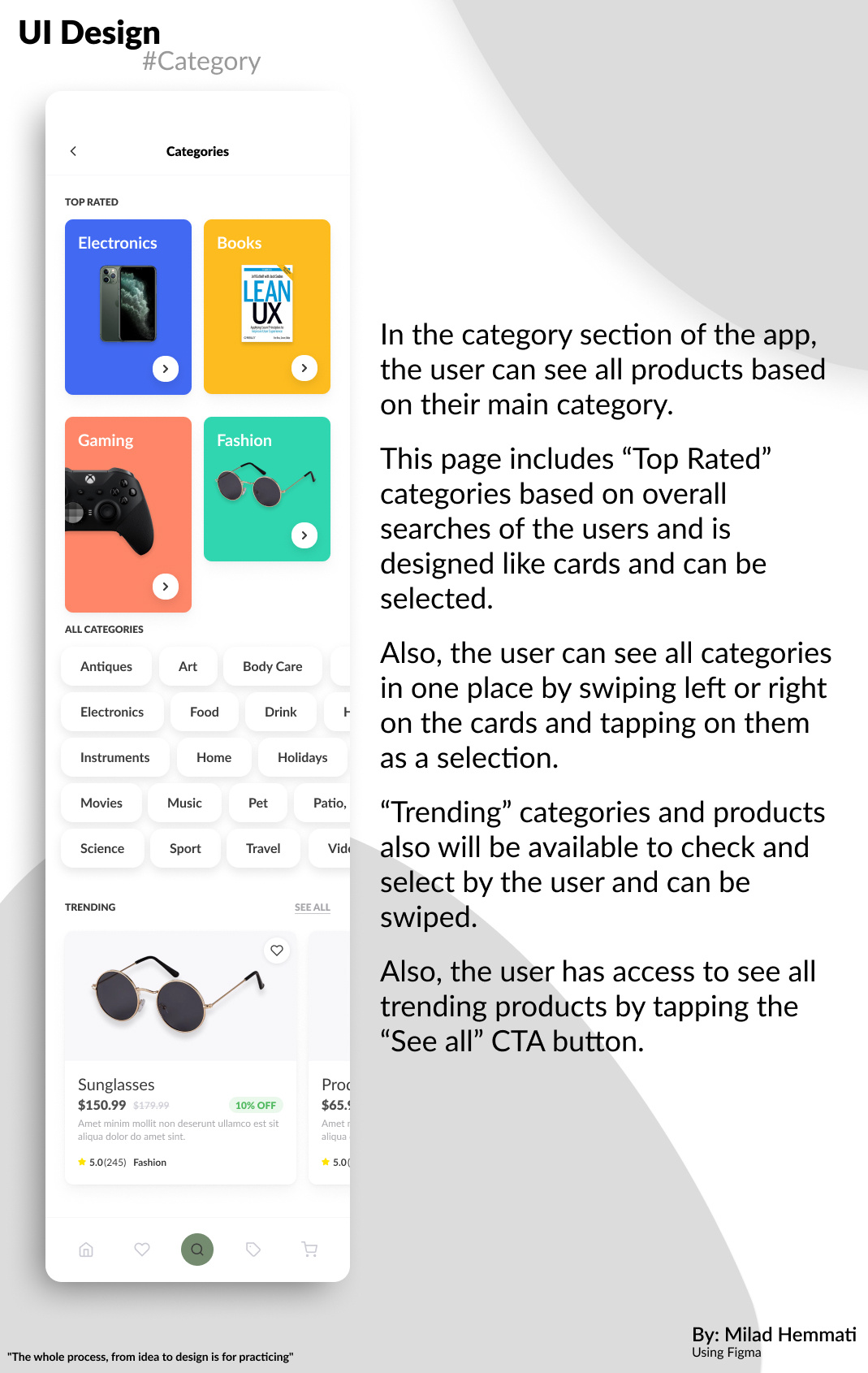 UI Design for IOS shopping app using Figma (Category + Product) by ...
