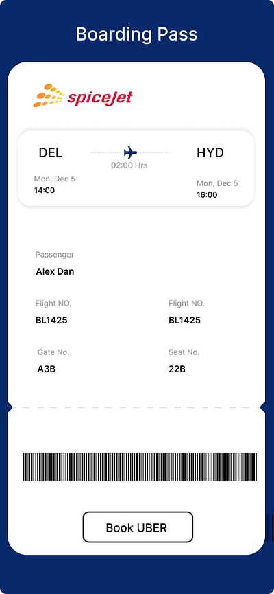 Daily Ui Design Challenge Day 24 | Boarding Pass #DailyUi boarding pass daily ui design challenge day 24 daily ui design day 24 day 24 design challenge