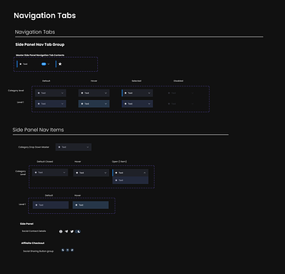 Cielo Design System - Patterns: Navigation Tabs app navigation atoms deign system design library desktop navigation drawer navigation patterns tabs ui uikit vertical navigation