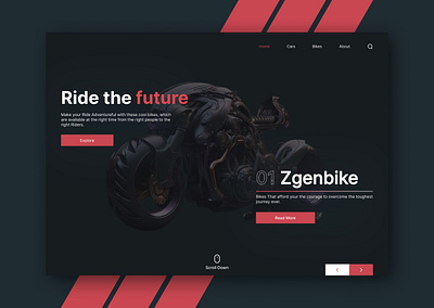 Next Generation Bike Page Design animation figma graphic design landing page mobile design motion graphics unique design user interface uxui website design