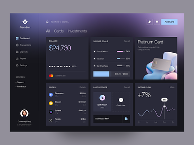 TrackZen Dashboard design interface product service startup ui ux web website