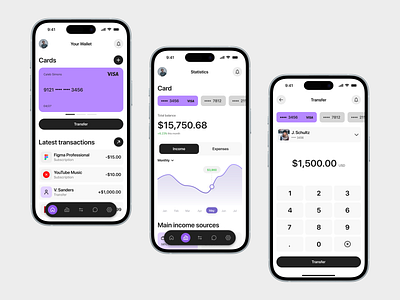 Mobile Banking App app bank bank app banking card clean credit card design finance finance app fintech interface ios minimalist mobile mobile app product design ui ux