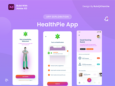 HealthPie App app branding cocept design illustration logo mobile ui ux