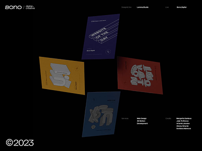 Bono Digital, Site of the Day/UX/UI/Innovation 3d 3d design 3d motion agency art direction awards cms design figma live motion graphics sotd ui ui design ui motion ui ux webflow website website design website development