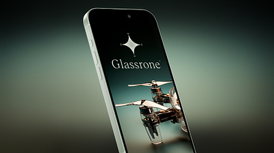 Glassrone® app branding drone graphic design logo mobile technology ui