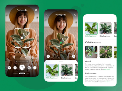 Smart Plant Identifier APP UI/UX Design app design app ui design app uiux design plant app design