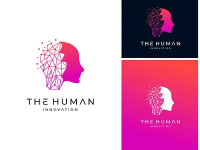 The Human Innovation Technology Science Logo branding connect connection design digital face futuristic graphic design head human illustration innovation intelligence logo logo design logos science silhouette tech technology