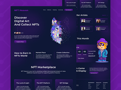 NFT Landing Page Design art design digital art graphic design landing page nft nft world ui ui design ui ux design ux web design