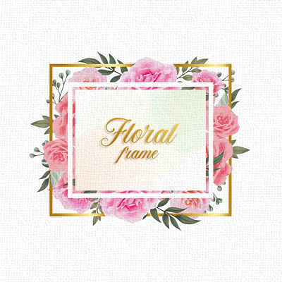 Water color floral frame beauty floral flower frame gold graphic design illustration roses vector