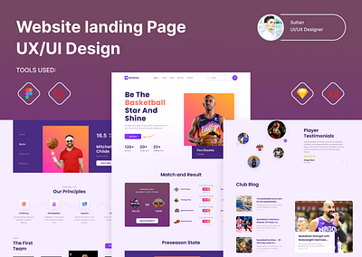 Sports Website Landing Page Thumbnail UI Design design figma design landing page landing page design sports website design ui design ui ux design user interface design web application web application design web design website design