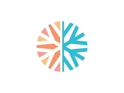 logo saison brand dandelion design logo logotype minimal snowflake sun winter