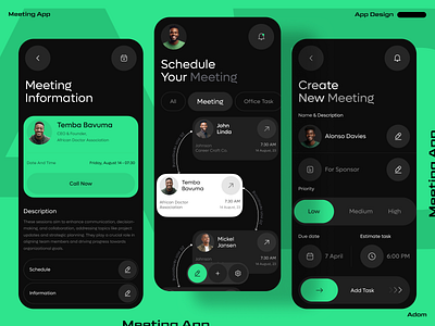 Task Manager App adom app app design app ui design management app meeting app task task app task management app task manager task manager app ui ux ux design