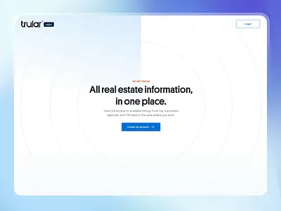 Trular Radar - Landing Page Redesign animation bento bento box clean dashboard design gradient hero header landing landing page minimal motion graphics radar real state ui ui design user interface ux ux design web design