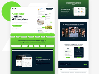 Landing page for a B2B startup b2b green landing ui website
