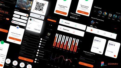 Fintech APP UI/UX by econev app bank branding design econev evgheniiconev figma fintech graphic design illustration lizzardlab logo mobile money online ui ux vector wallet