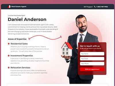 Real estate agent landing page ui