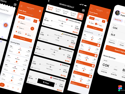 💺 Flight Booking Multi App UI by econev app booking branding design dsign econev evgheniiconev figma flight fly graphic design illustration lizzardlab logo mobile ui ux vector