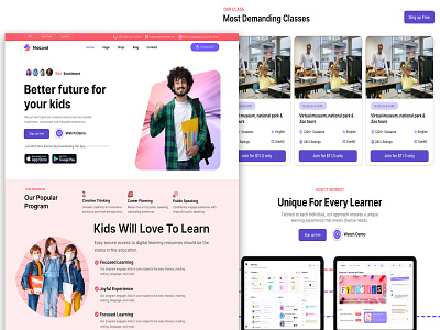 Education & School website landing page education font page landingpage school school theme ui website