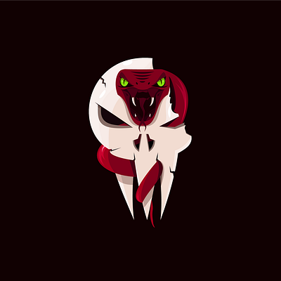 Punisher skull logo with snake brand dark evil logo punisher skull snake stream twitch youtube