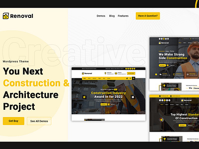 Renoval Construction Template app design project design psd design template web design website design