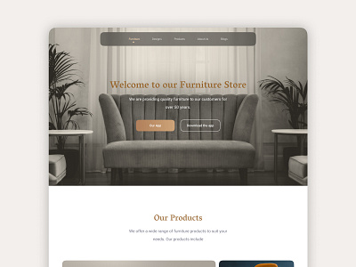 Furniture Landing page design furniture landing page interaction design landin page ui ui design ui ux ux ux design