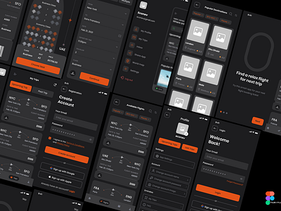 💺 Flight Booking IOS App UI by econev app branding design econev evgheniiconev figm figma flight fly graphic design illustration ios lizzardlab logo ui ux vector