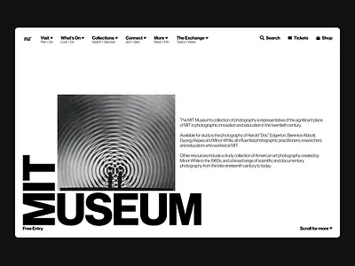 MIT Museum clean hero mit museum typography ui webflow